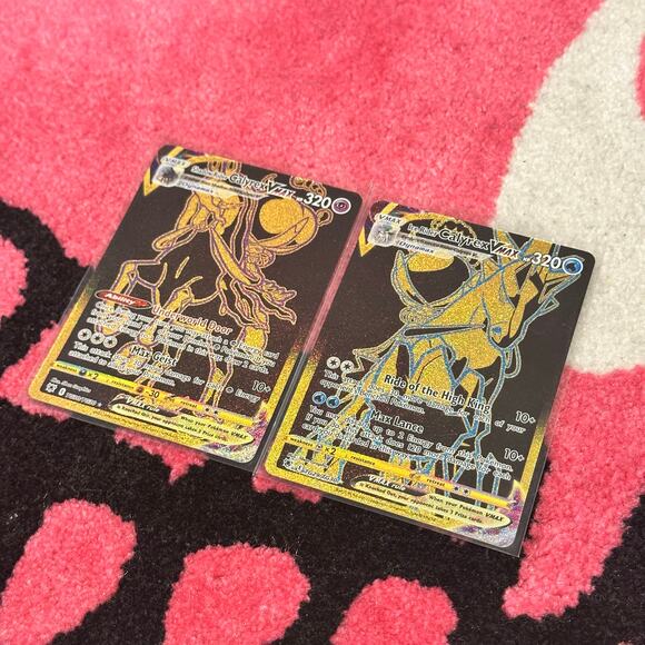 Shadow Rider & Ice Rider Calyrex VMAX Gold Bundle Pokémon - Picture 4 of 7